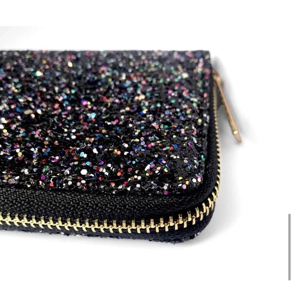 Amazing black glitter women’s fancy elegant holiday wedding wallet - Picture 6 of 9